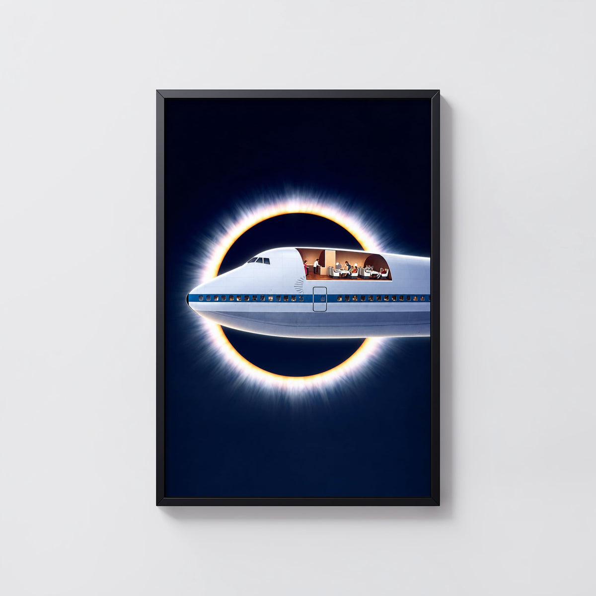 Vintage Jumbo Jet Poster, Eclipse Wall Art, Airline Print