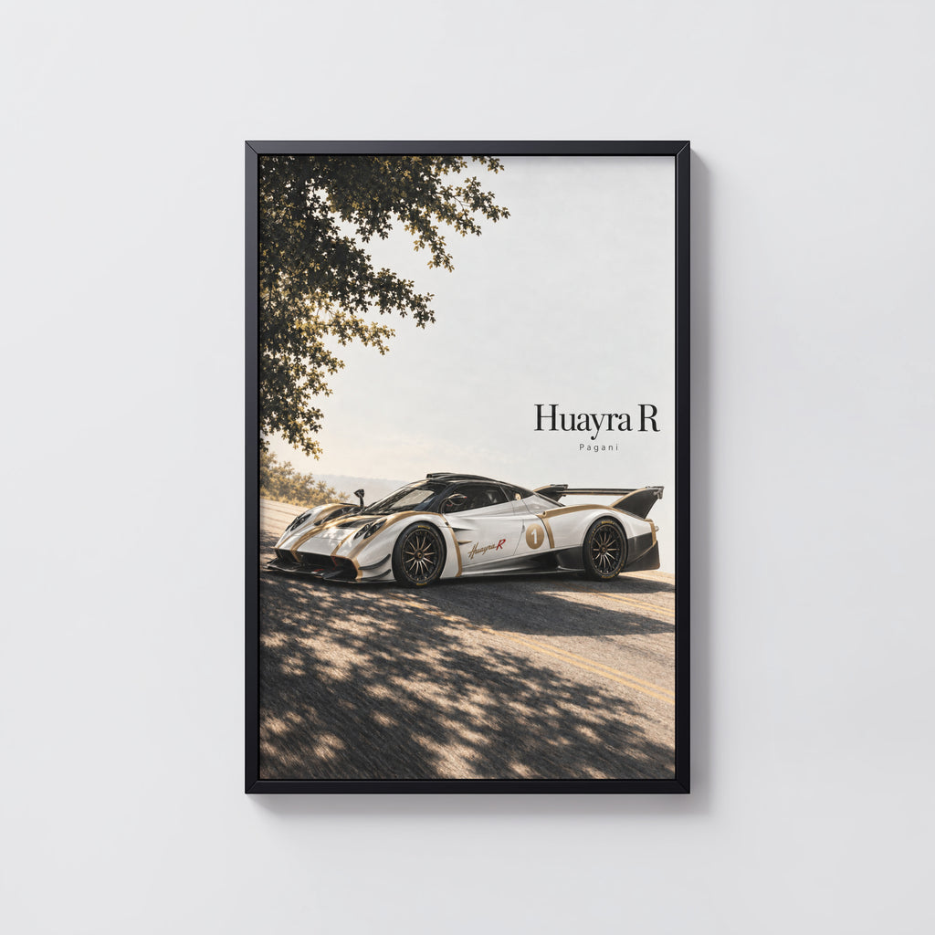 Vintage Pagani Huayra R Print, Supercar Wall Art
