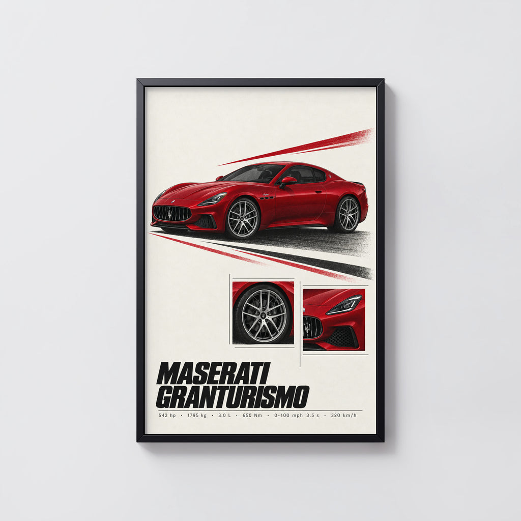 Vintage Maserati GranTurismo Print, Car Wall Art