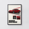 Vintage Maserati GranTurismo Print, Car Wall Art