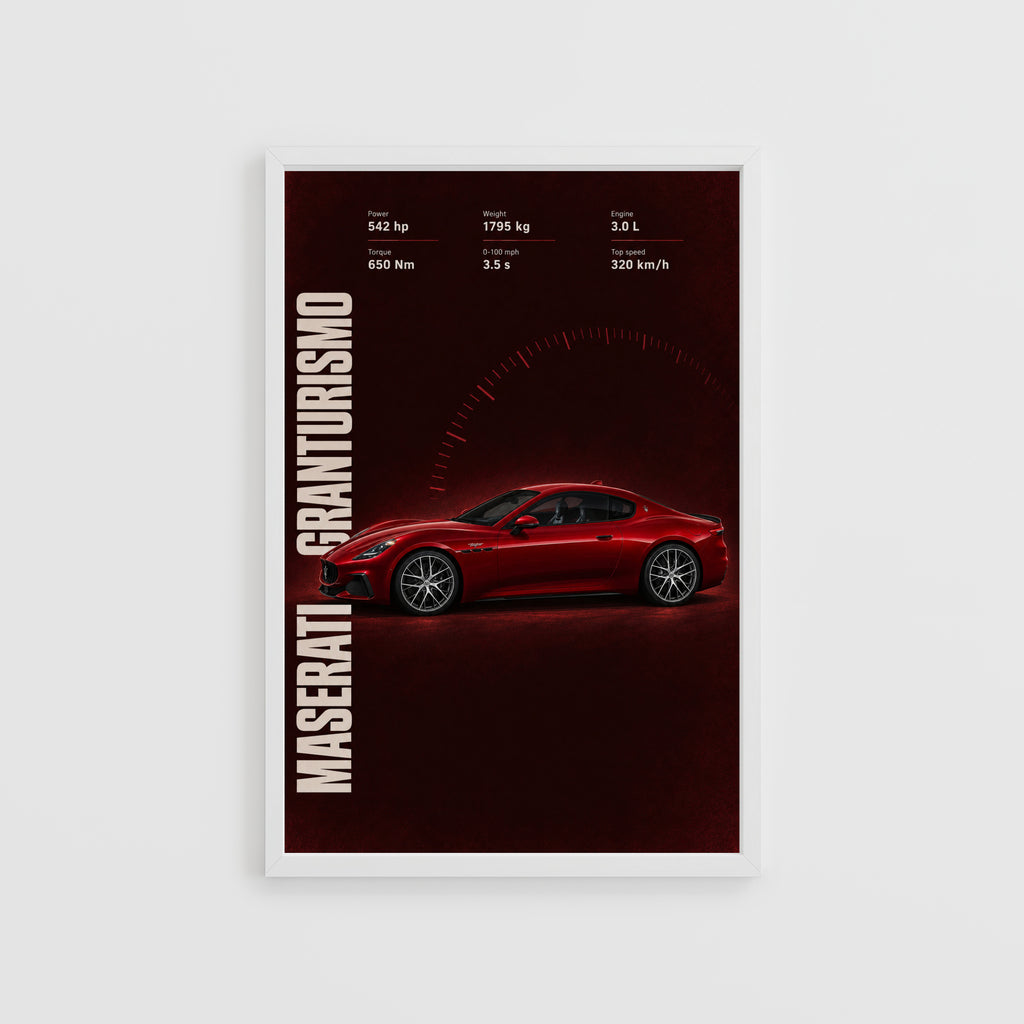 Vintage Maserati GranTurismo Print, Car Wall Art
