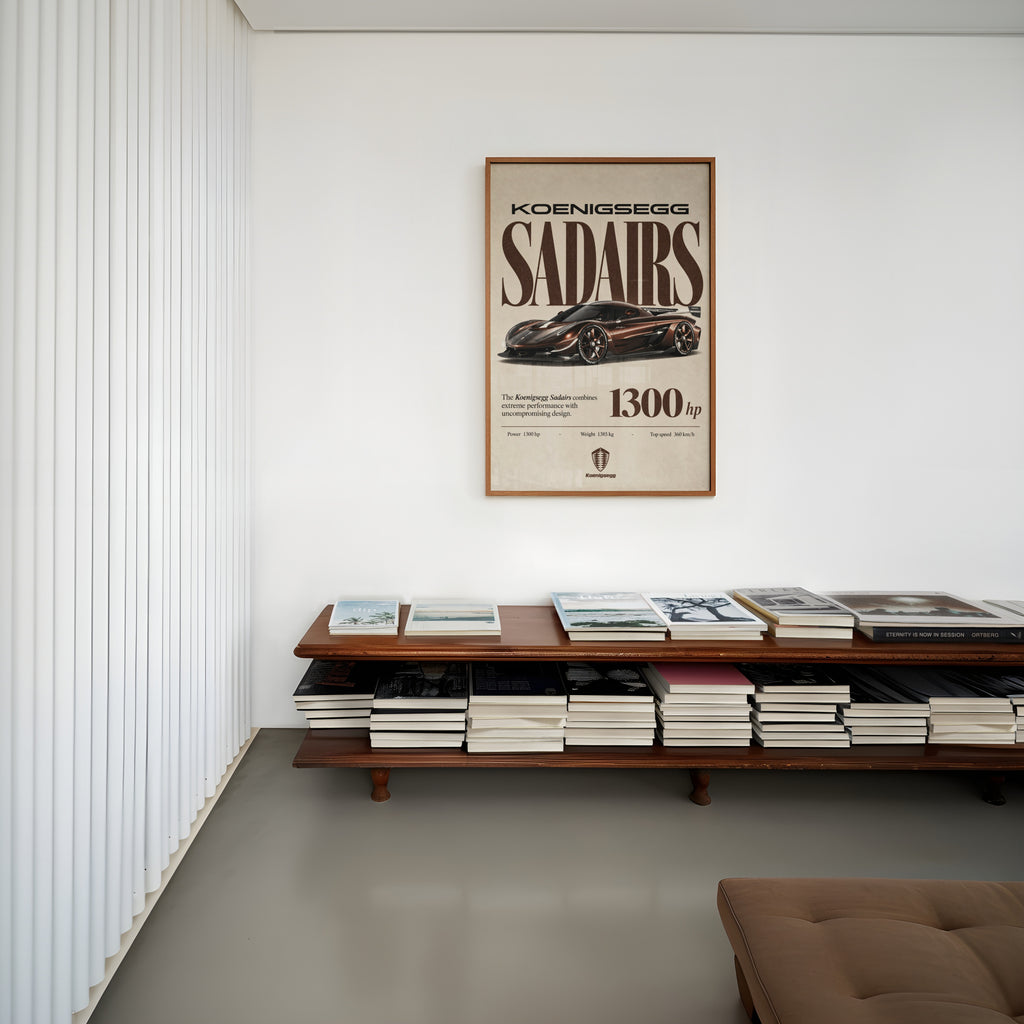 Vintage Koenigsegg Sadairs Print, Supercar Wall Art