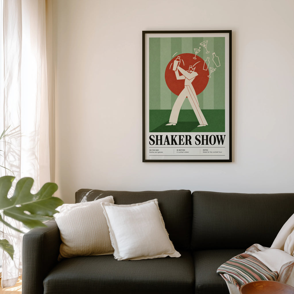 Vintage Cocktail Print Poster, Retro Bar Wall Art