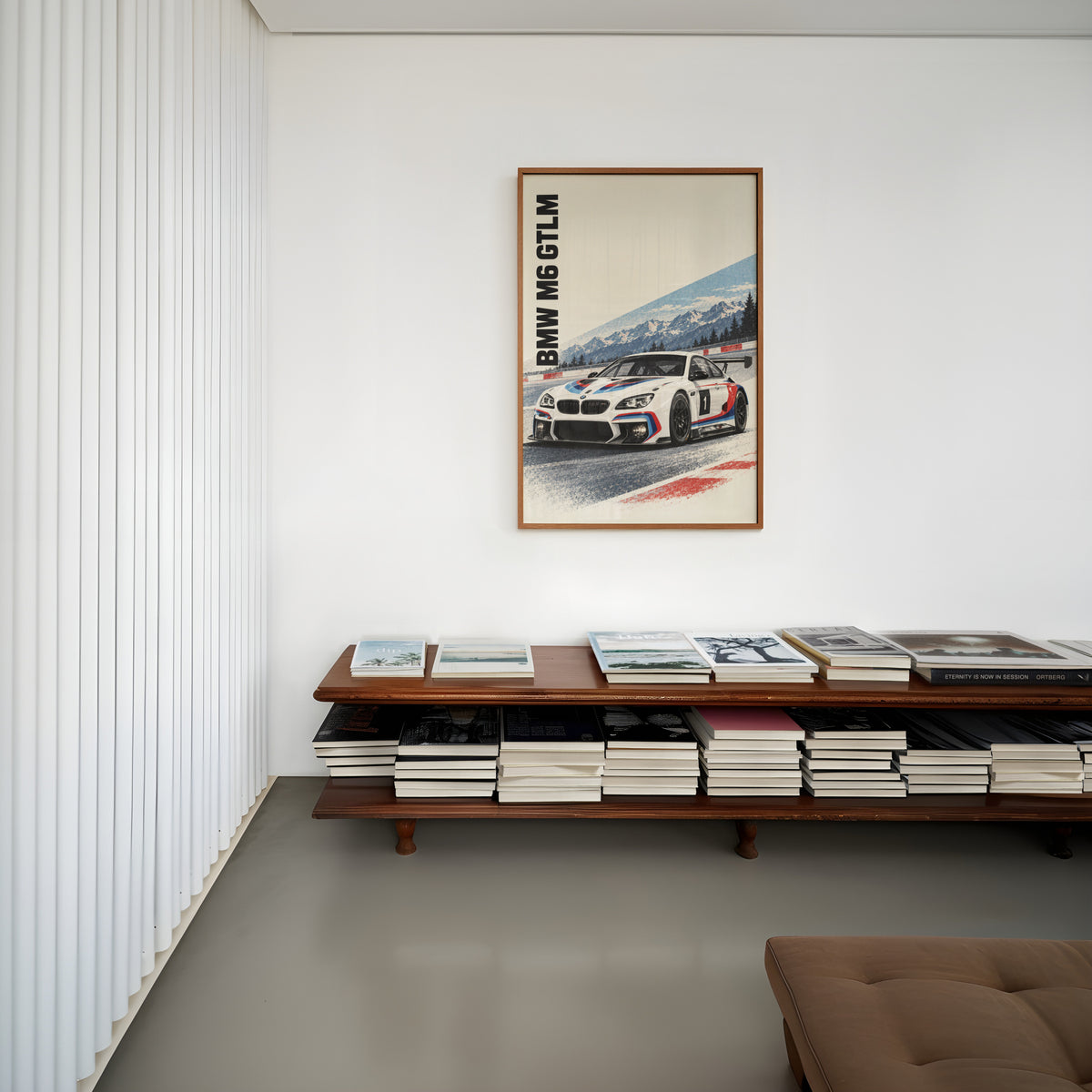 Vintage BMW M6 GTLM Print, Racing Wall Art