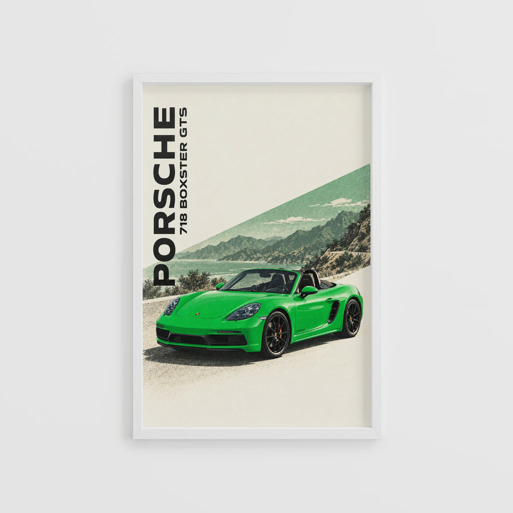 Vintage Porsche 718 Boxster GTS Print, Car Wall Art