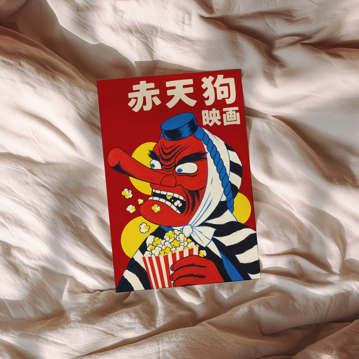 Vintage Tengu Print and Poster, Japanese Popcorn Cinema Art