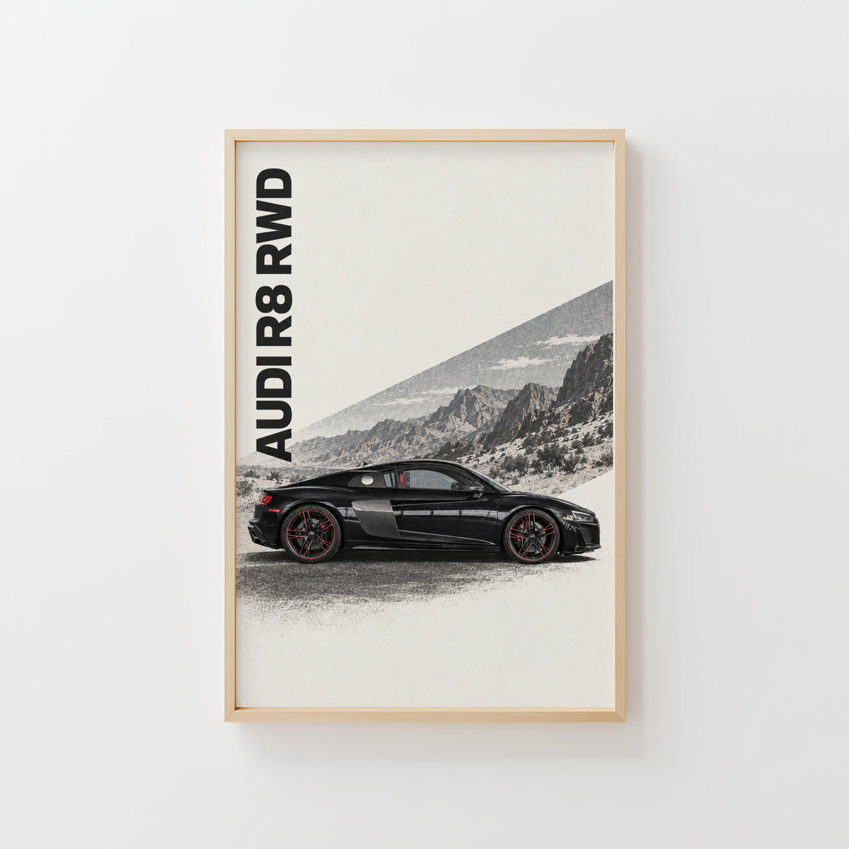 Vintage Audi R8 Print, Supercar Wall Art