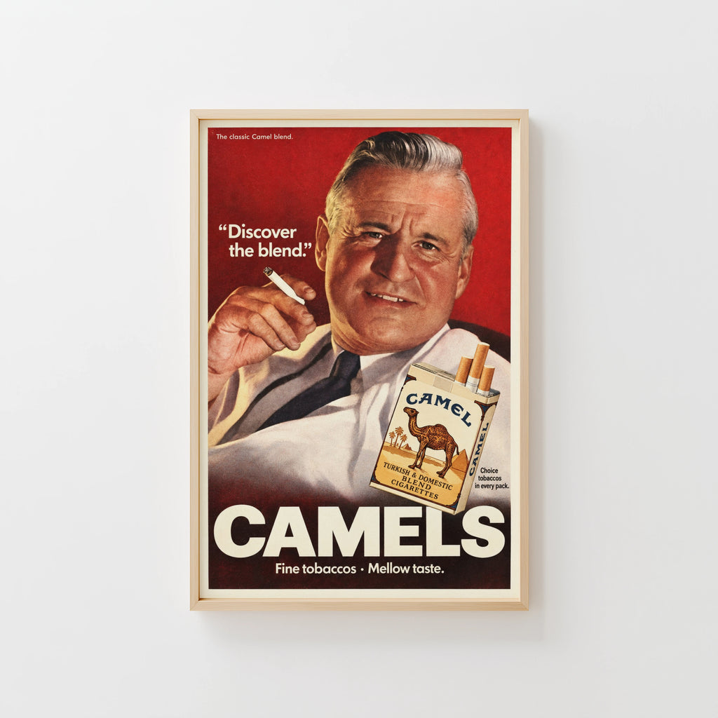 Vintage Camel Cigarettes Poster, Retro Advert Wall Art