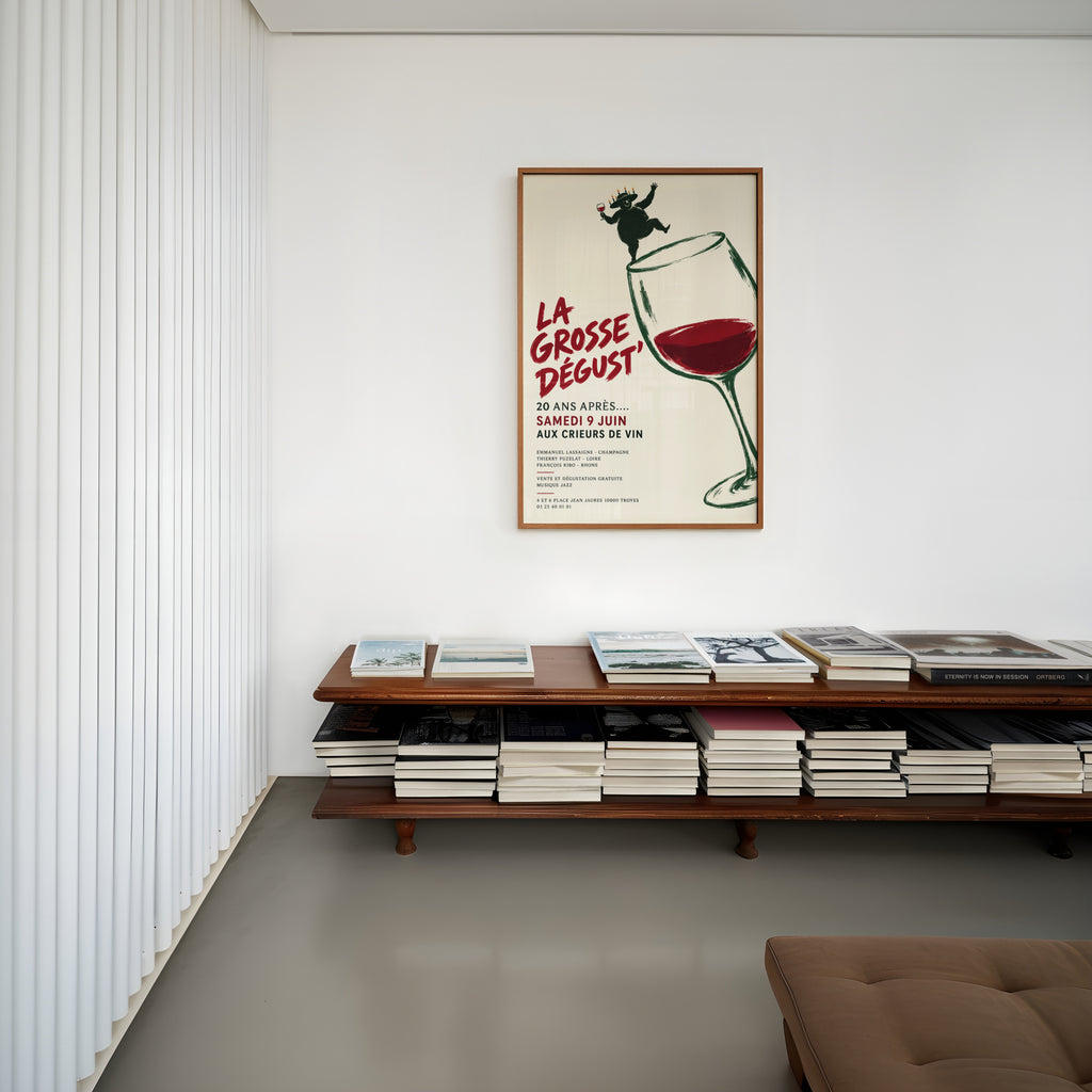 Vintage Wine Print Poster, French Wine Tasting Wall Art