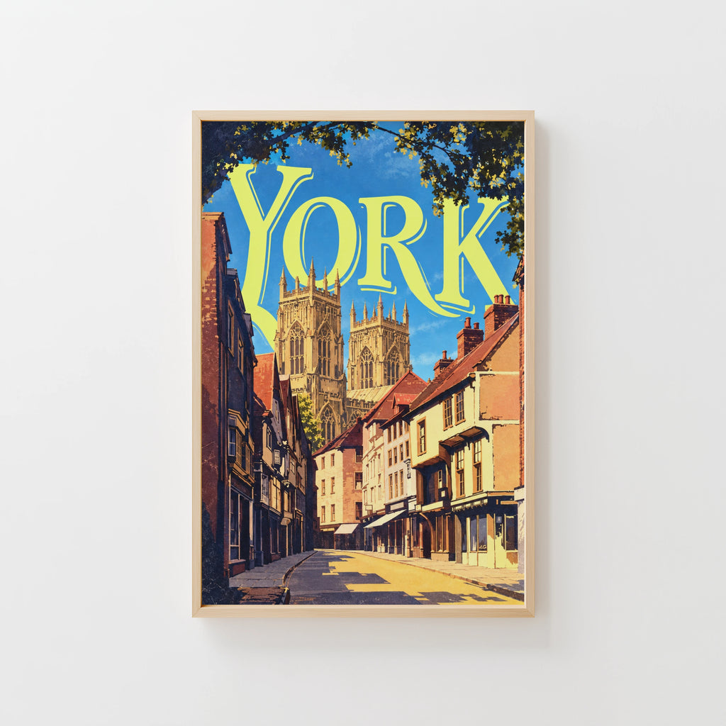 Vintage York Poster, York Minster Wall Art, England Print