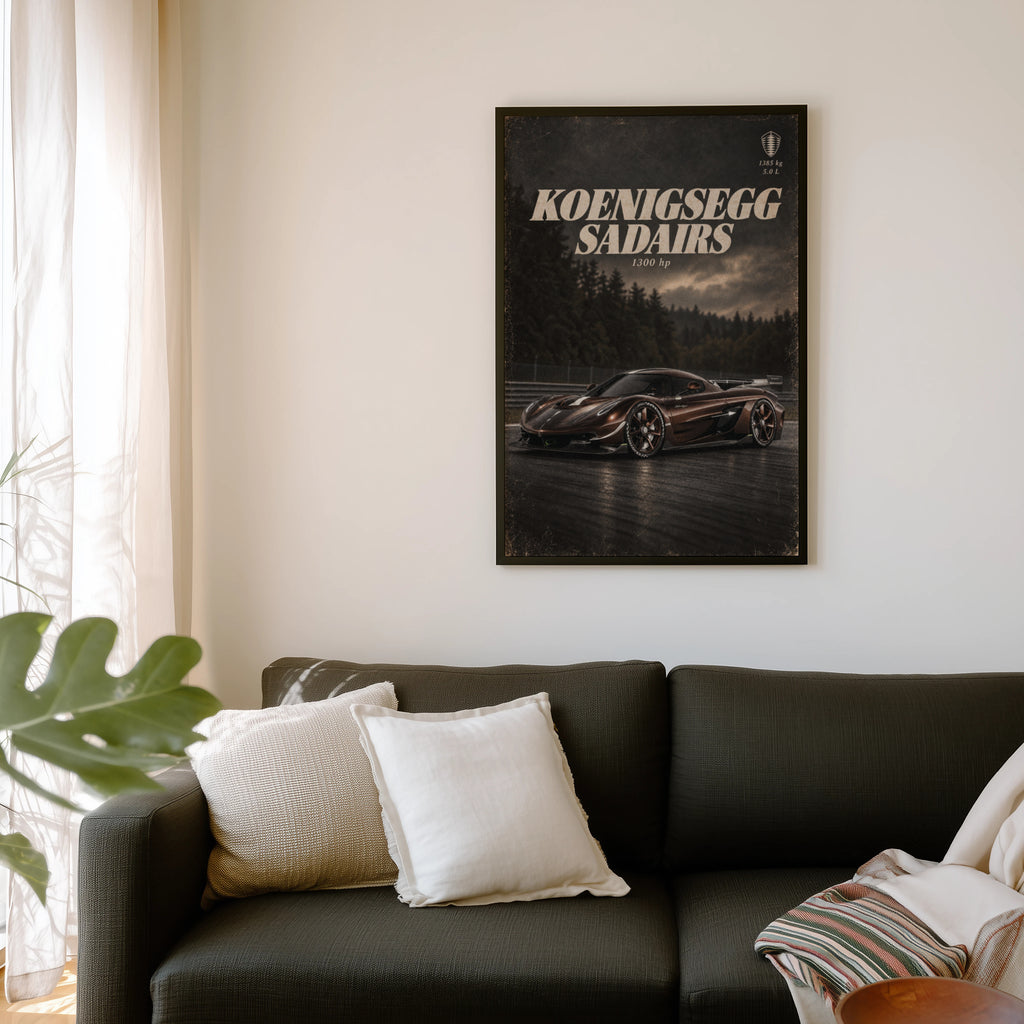 Vintage Koenigsegg Sadairs Hypercar Print
