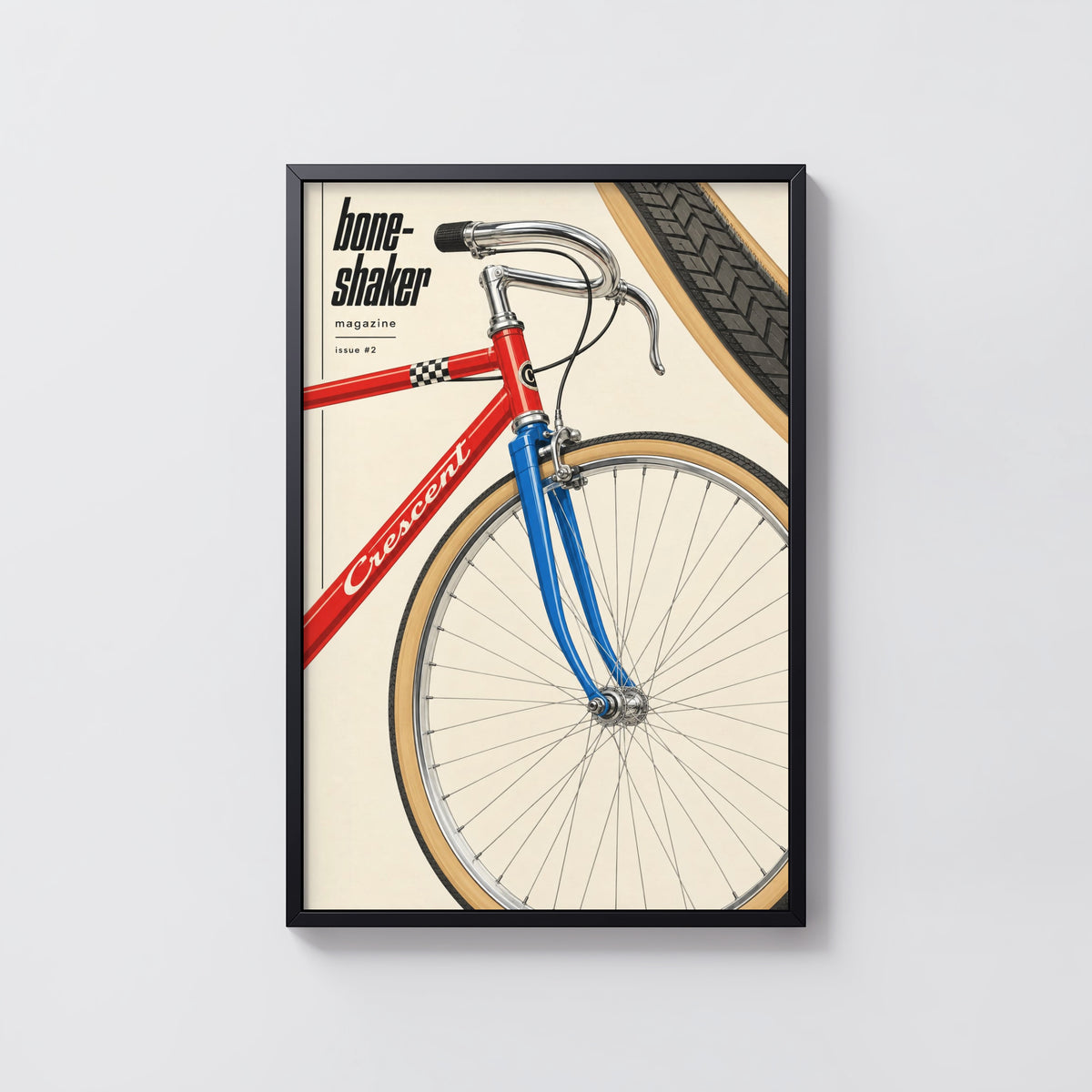 Vintage Crescent Bicycle Poster, Retro Cycling Print