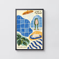 Vintage Frog Print and Poster, Bathroom Wall Art Gift