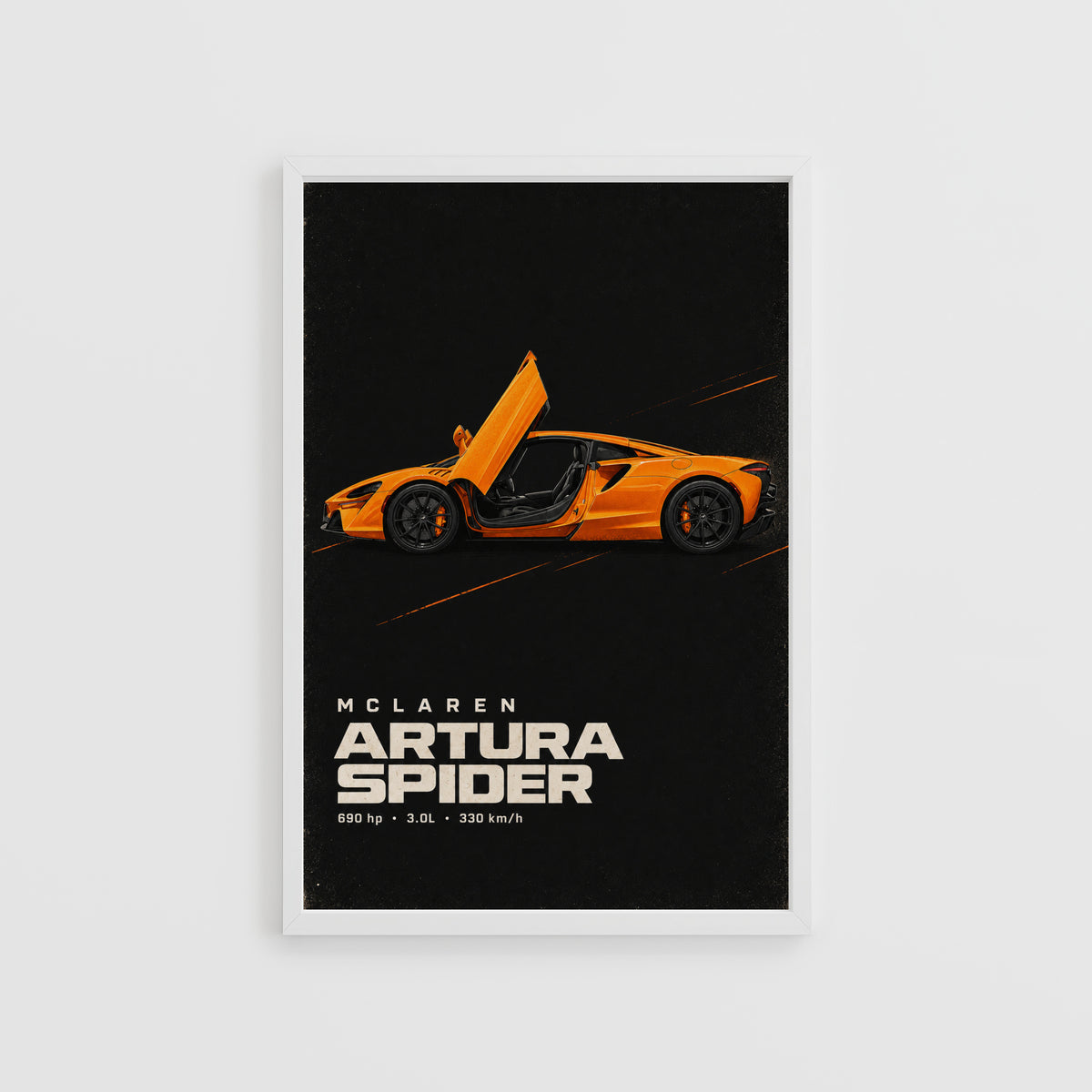 Vintage McLaren Artura Spider Print, Supercar Wall