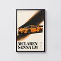 Vintage McLaren Senna LM Print, Supercar Wall Art