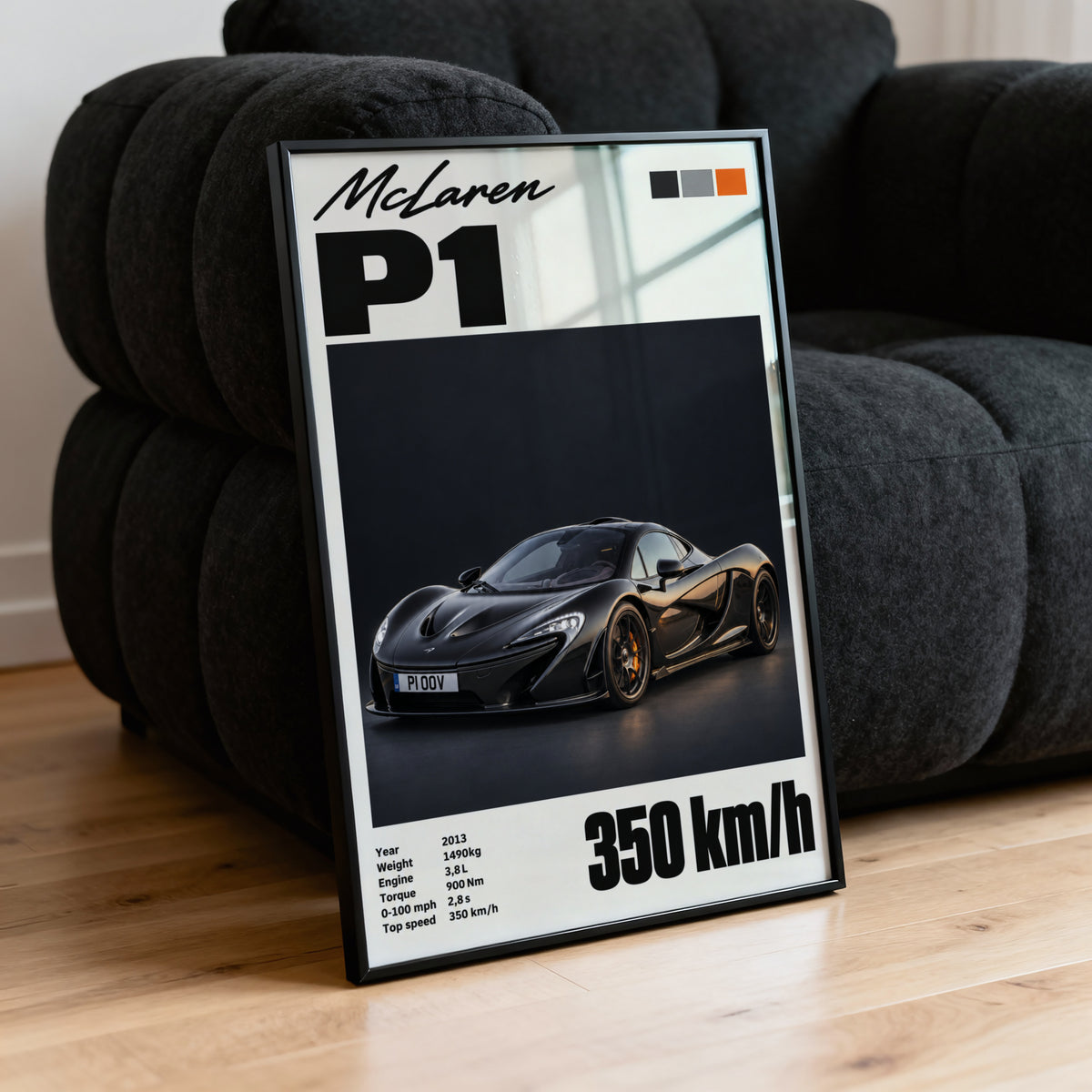 Vintage McLaren P1 Print, Supercar Wall Art