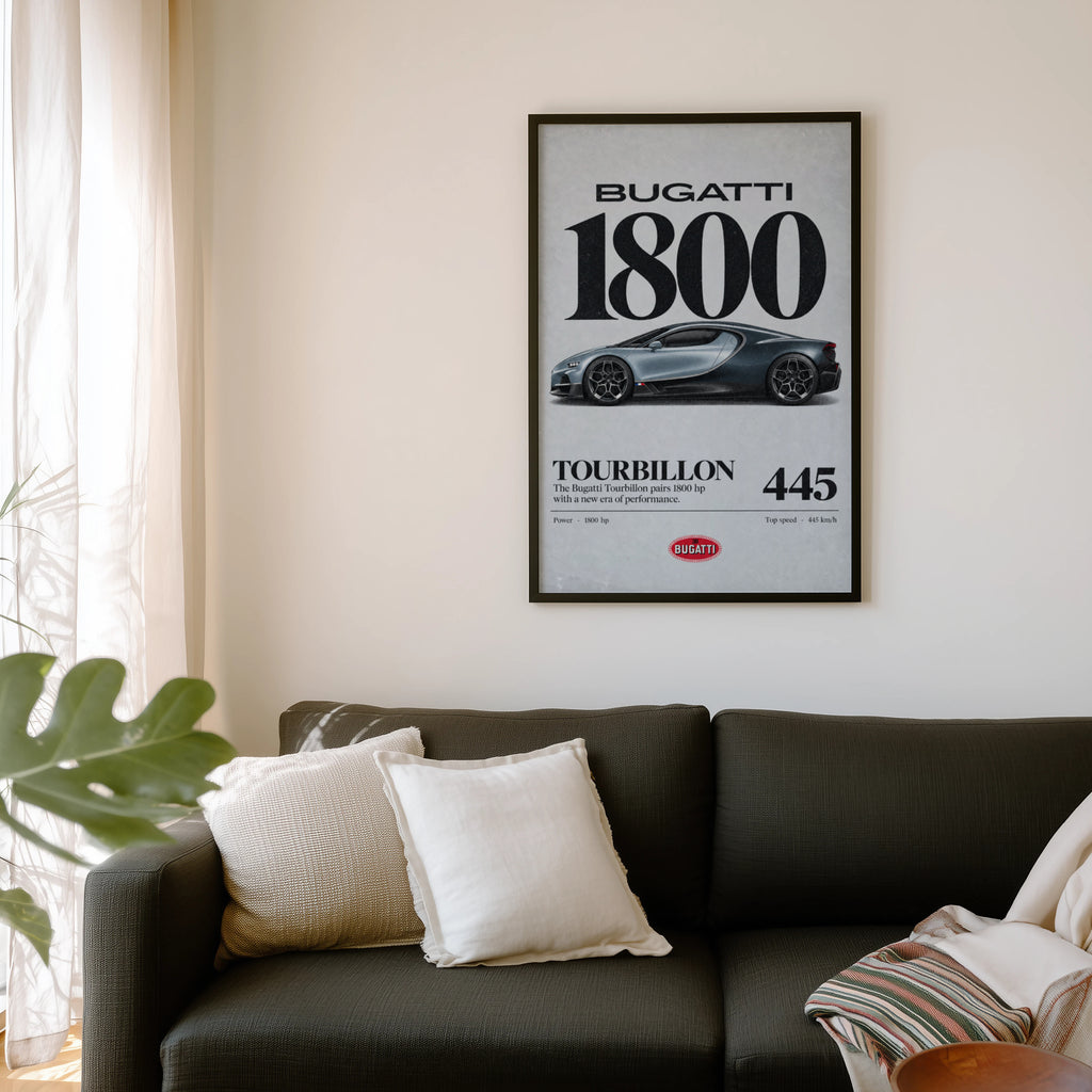 Vintage Bugatti Tourbillon Print, Car Wall Art