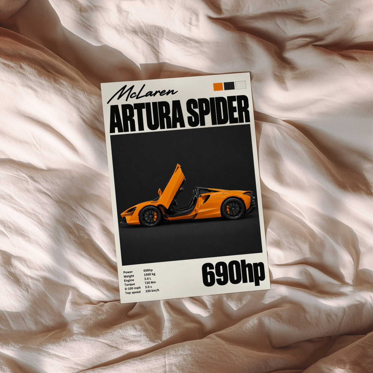 Vintage McLaren Artura Spider Print, Car Wall Art