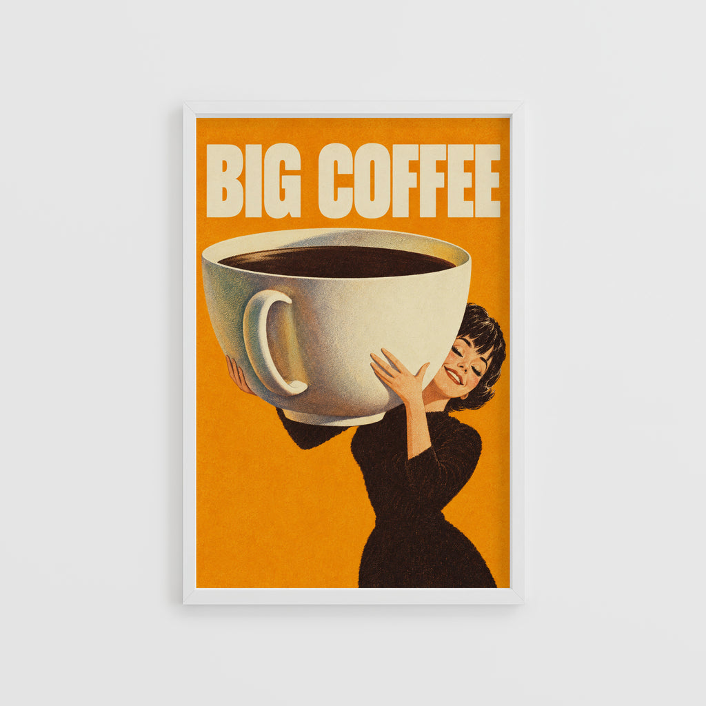 Vintage Coffee Print and Poster, Retro Kitchen Wall Art