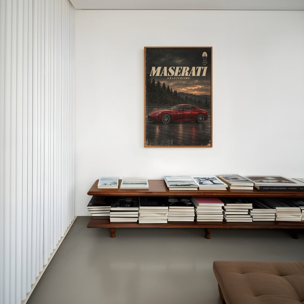 Vintage Maserati GranTurismo Print, Car Wall Art
