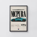 Vintage Maserati MCPura Print, Car Wall Art