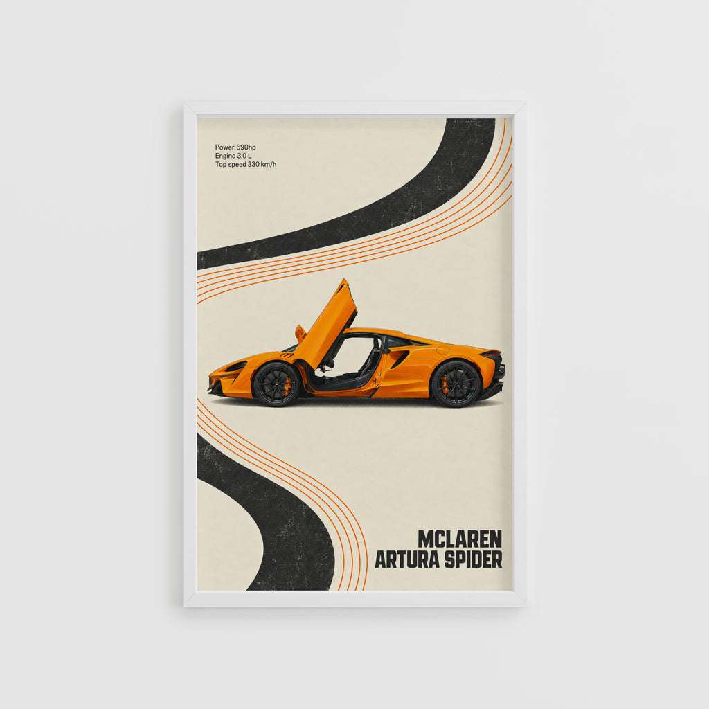 Vintage McLaren Print, Supercar Wall Art
