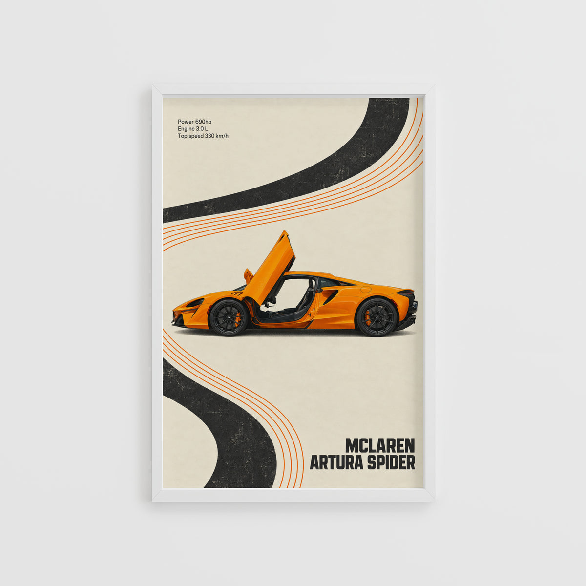 Vintage McLaren Print, Supercar Wall Art