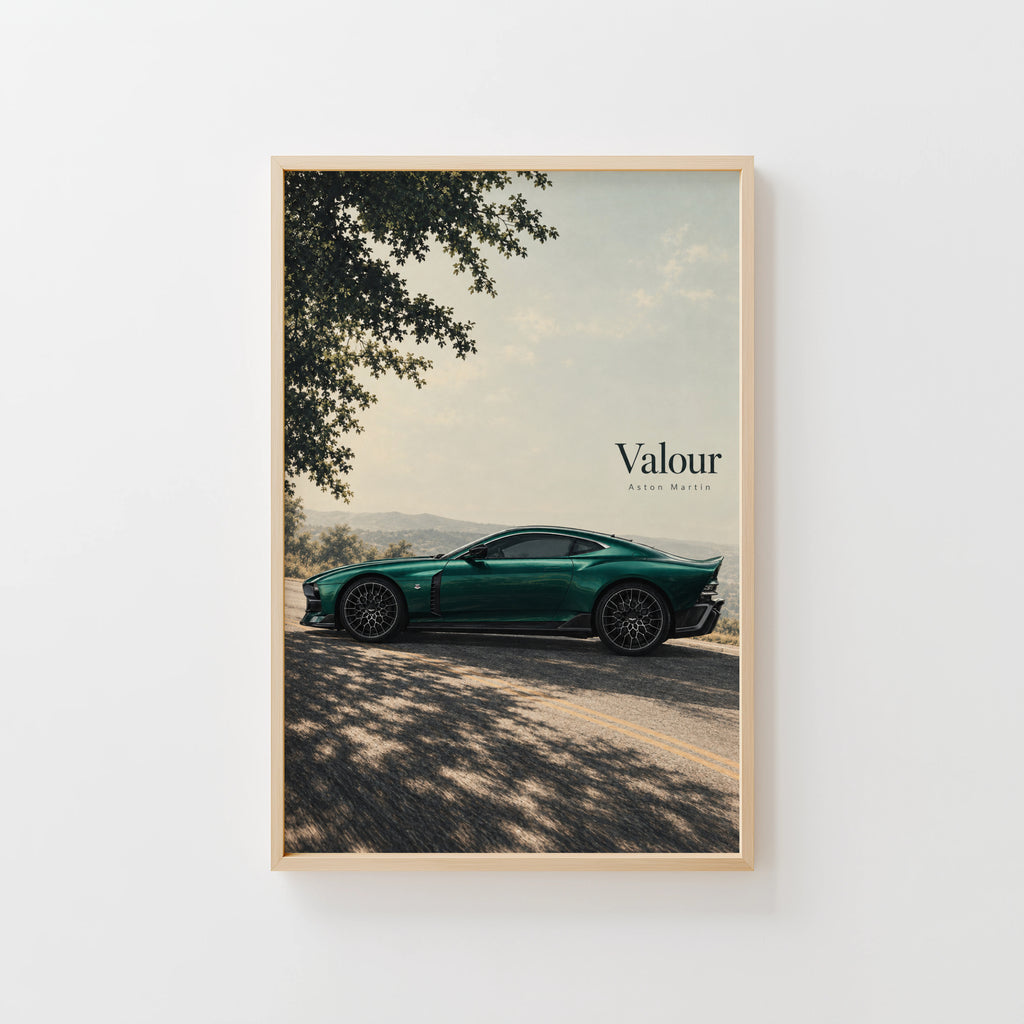 Vintage Aston Martin Valour Print, Green Car Art