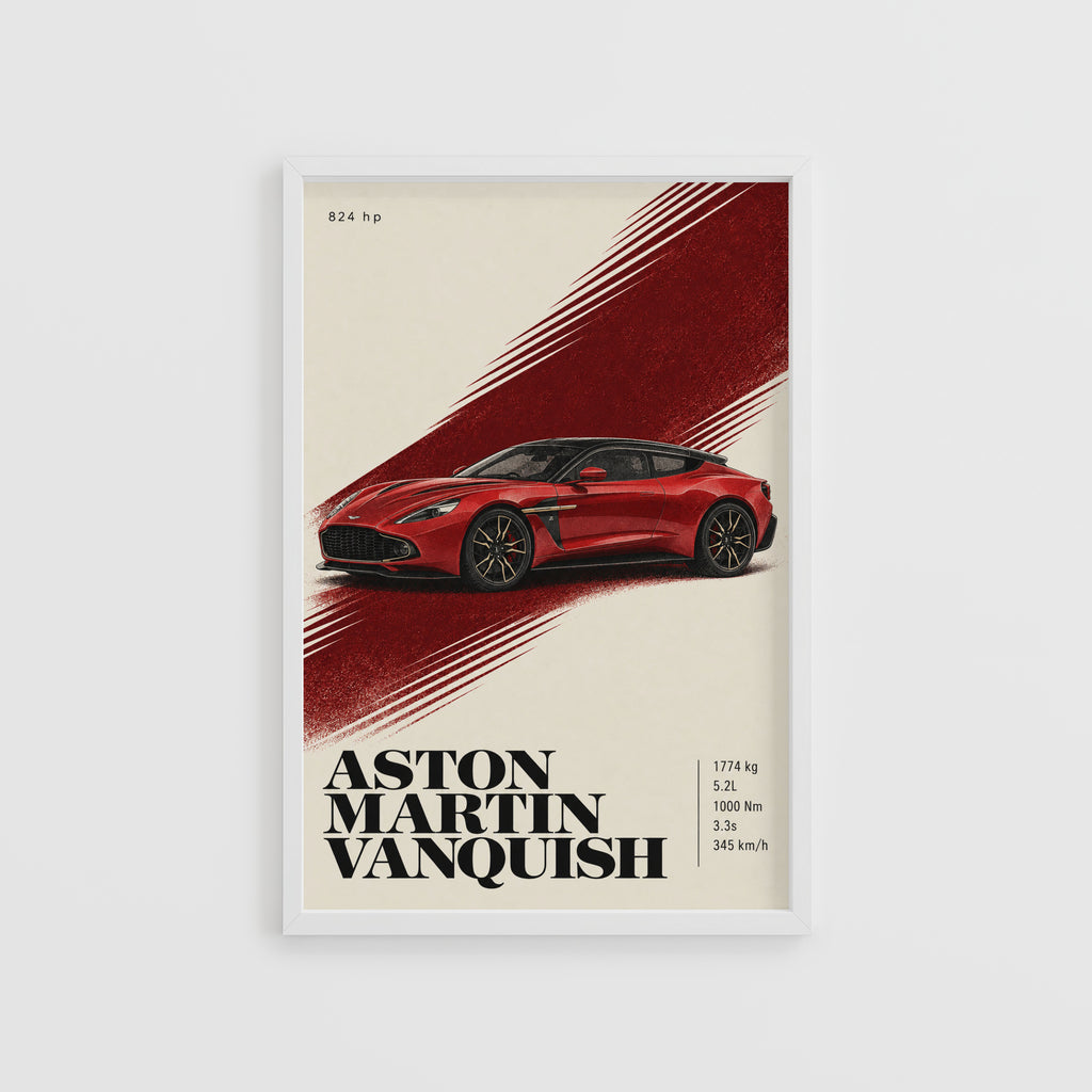 Vintage Aston Martin Vanquish Print, Car Wall Art