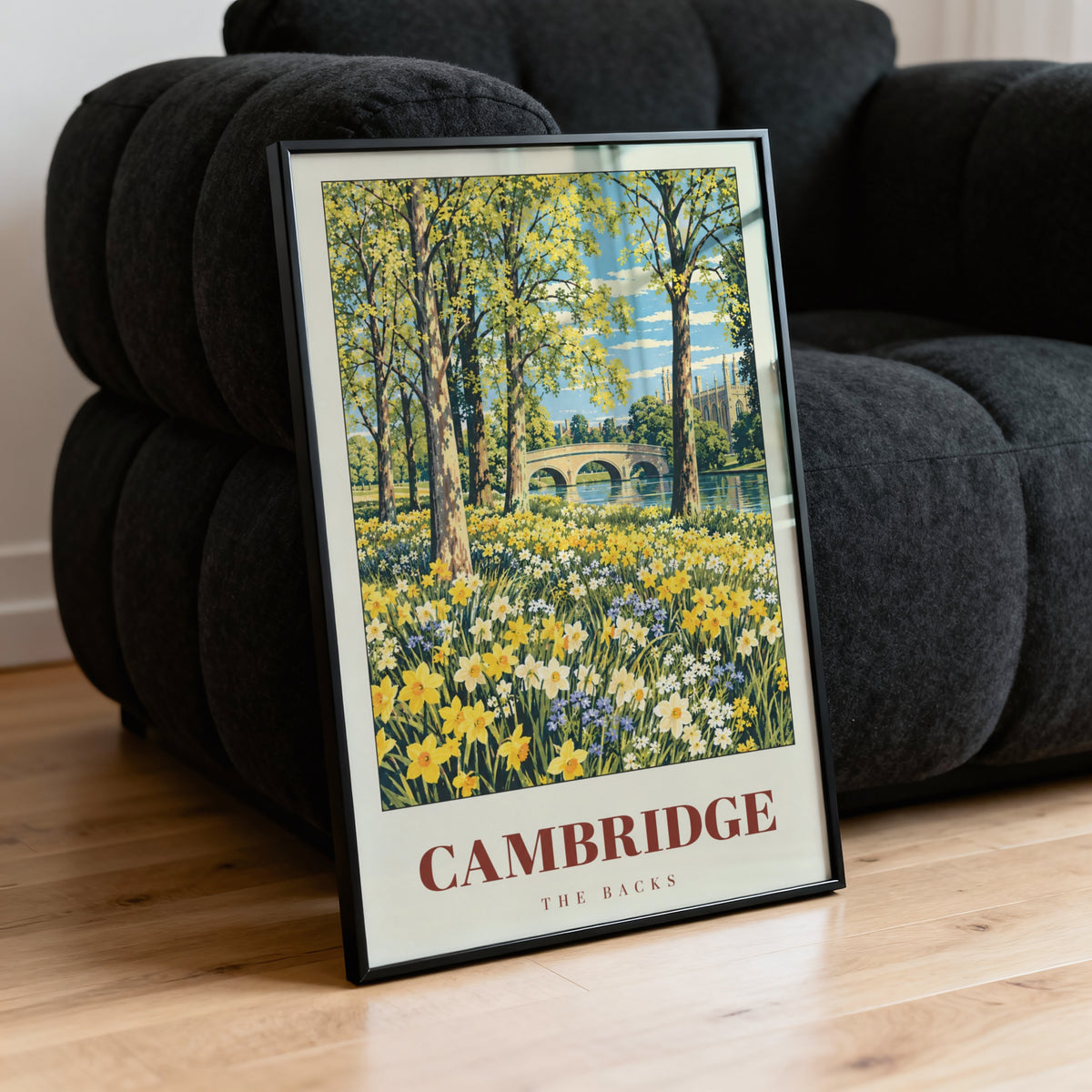 Vintage Cambridge Poster, The Backs Print, Spring Wall Art