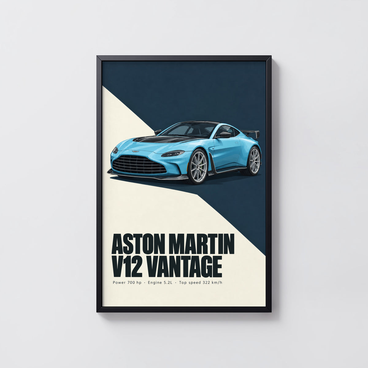 Vintage Aston Martin V12 Vantage Print, Car Art