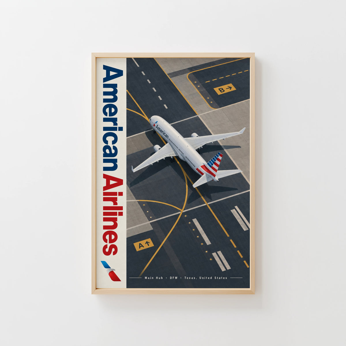Vintage American Airlines Poster, Aviation Wall Art Print