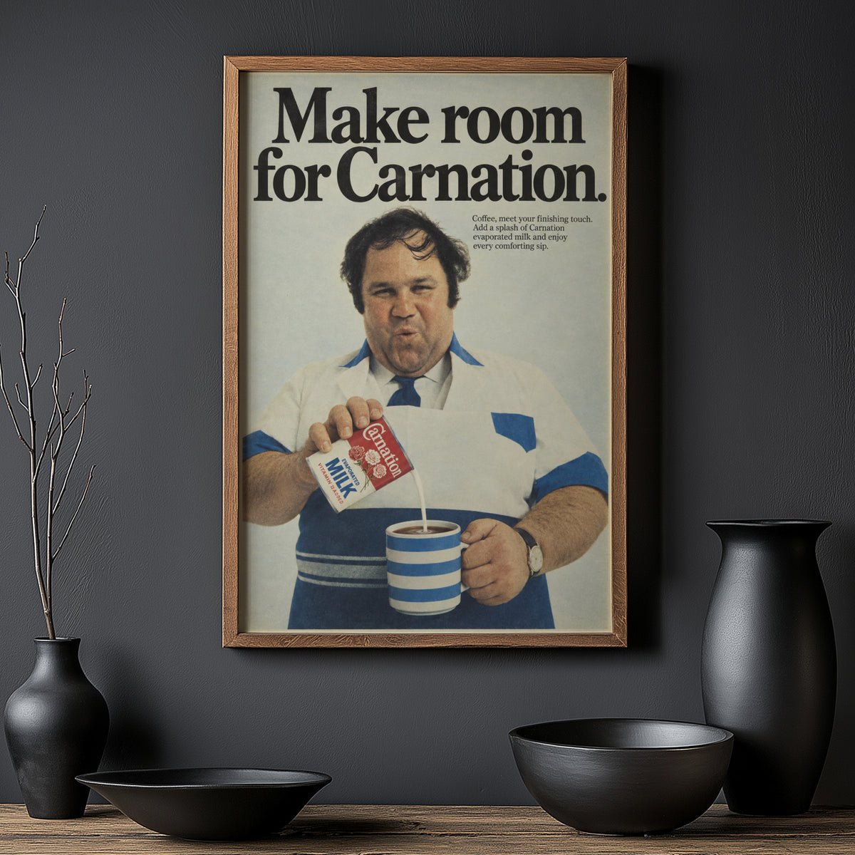 Vintage Carnation Milk Poster, Retro Kitchen Wall Art Print