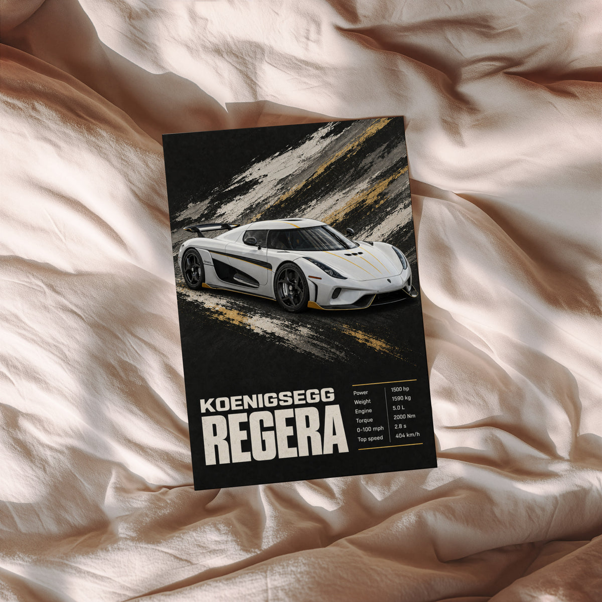 Vintage Koenigsegg Regera Print, Supercar Wall Art