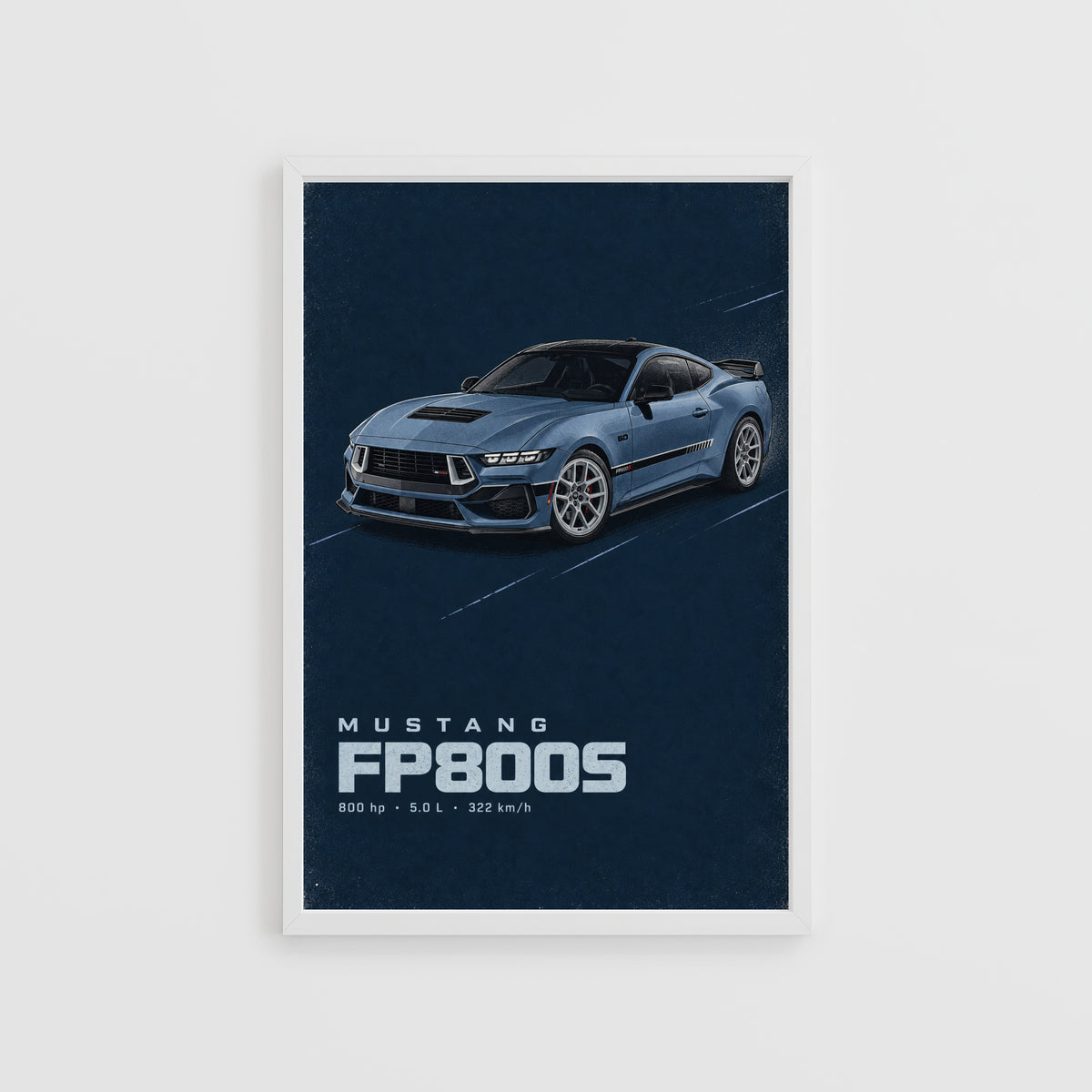 Vintage Mustang FP800S Car Print, Muscle Car Art