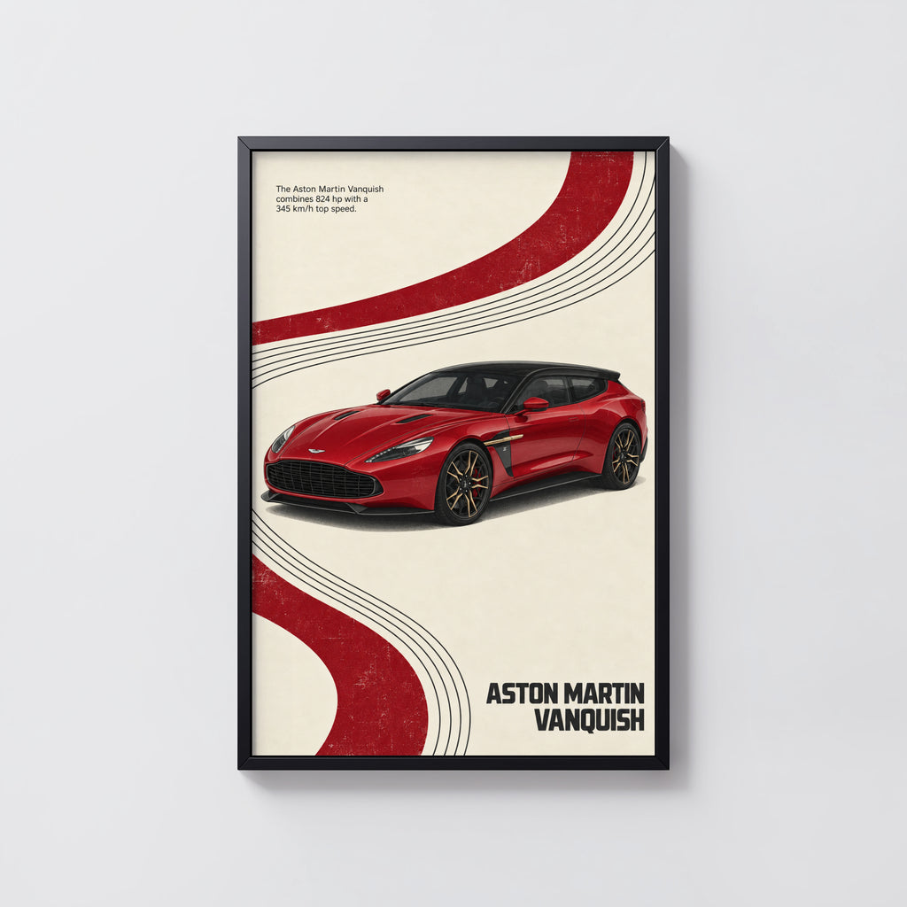 Vintage Aston Martin Vanquish Print, Car Wall Art