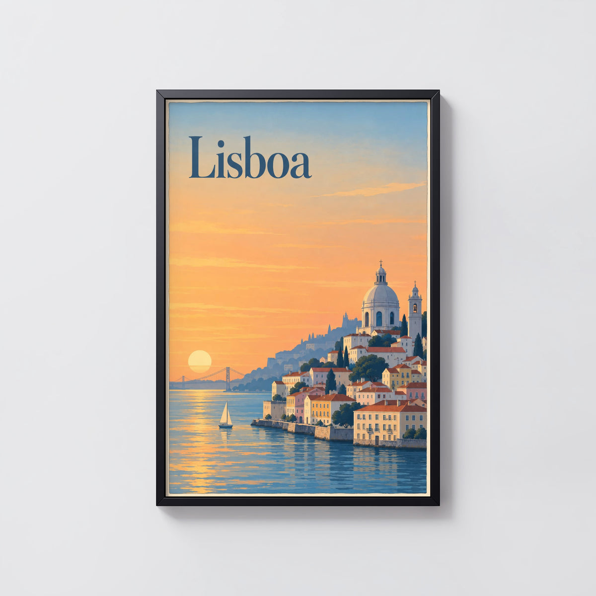 Vintage Lisbon Poster, Portugal Wall Art, Travel Print