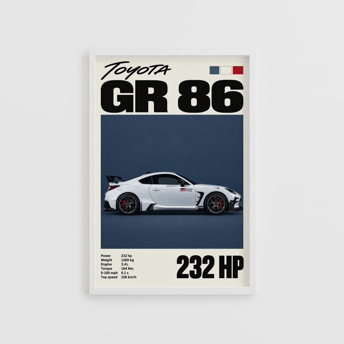 Vintage Toyota GR 86 Print, Car Wall Art