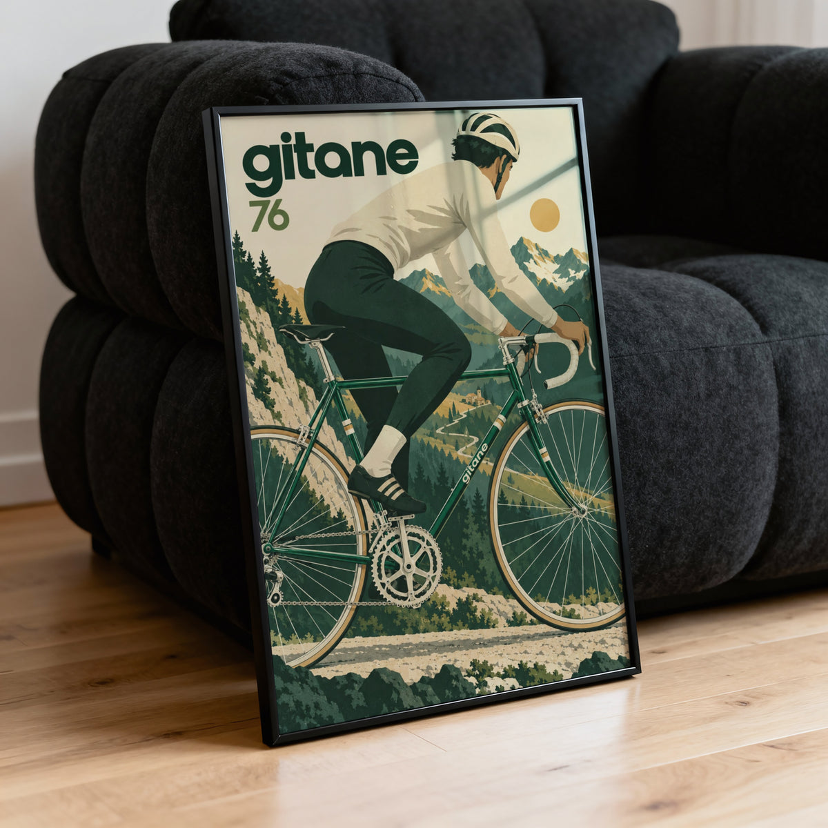 Vintage Cycling Poster, Alpine Road Bike Wall Art Print