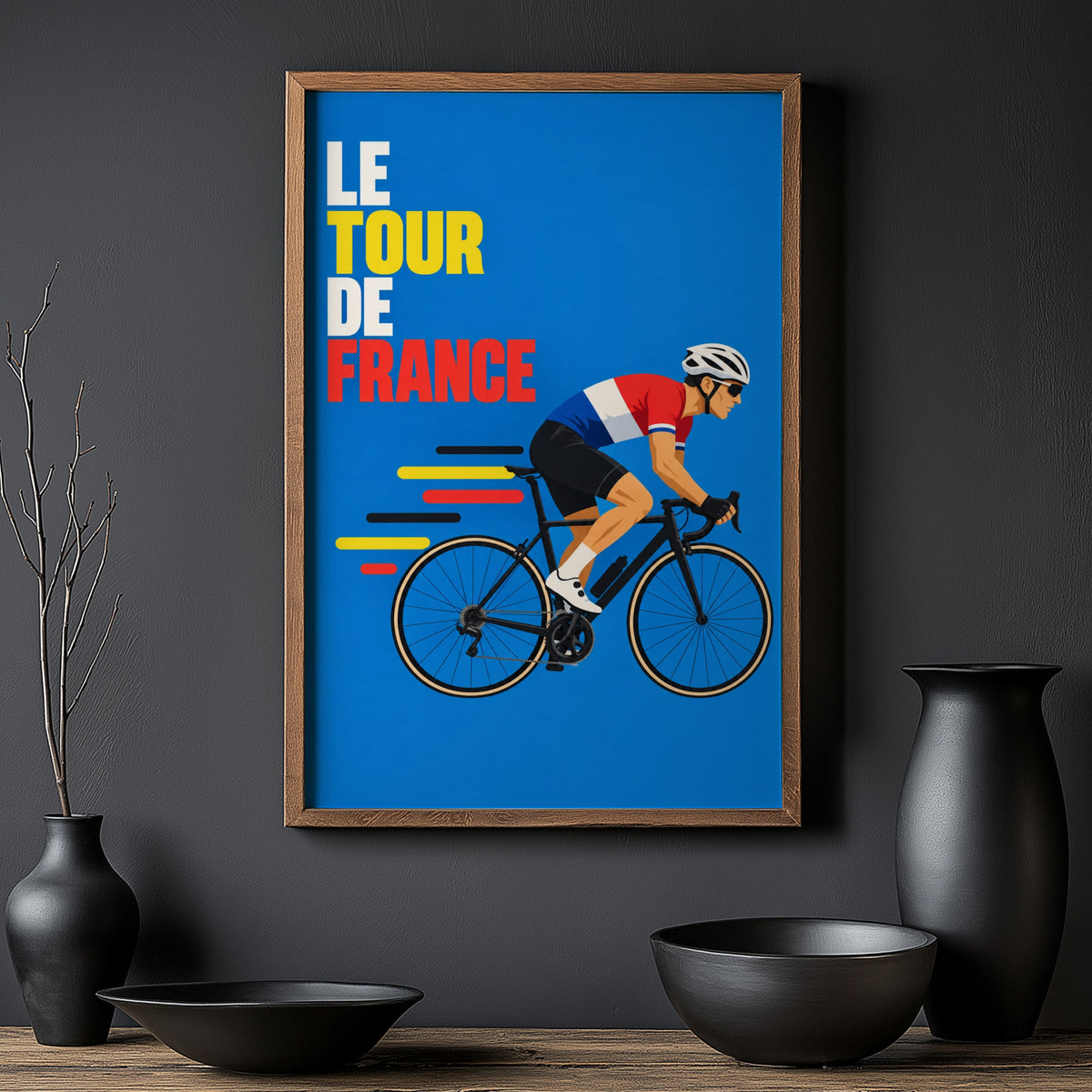 Vintage Cycling Poster, Tour de France Wall Art, Bike Print