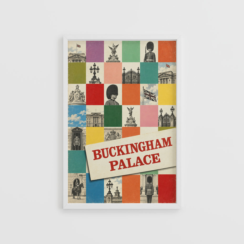 Vintage Buckingham Palace Poster, London Wall Art Print
