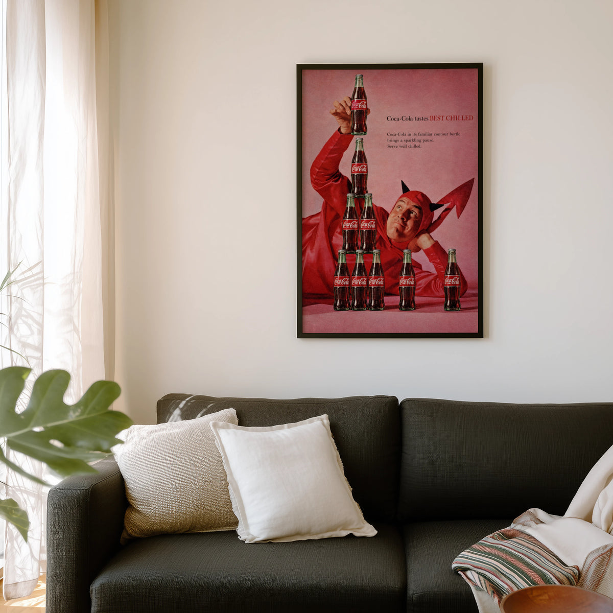 Vintage Coca Cola Devil Poster, Retro Advert Wall Art, Print