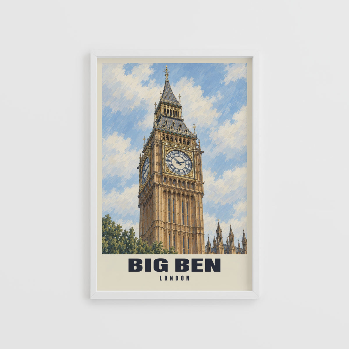 Vintage Big Ben Poster, London Wall Art, England Print