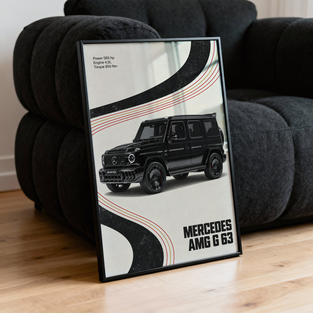 Vintage Mercedes AMG G63 Print, Car Wall Art