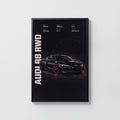 Vintage Audi R8 Print, Car Poster, Supercar Wall Art
