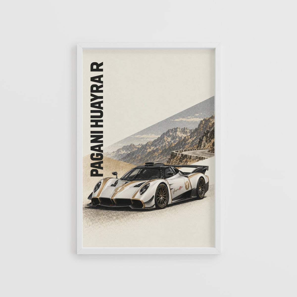 Vintage Pagani Huayra R Print, Car Poster, Wall Art