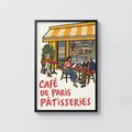 Vintage Coffee Print and Poster, Paris Cafe Wall Art