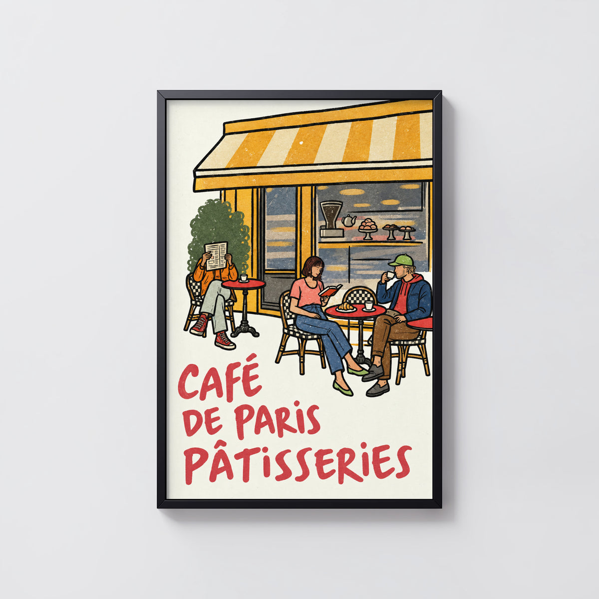 Vintage Coffee Print and Poster, Paris Cafe Wall Art