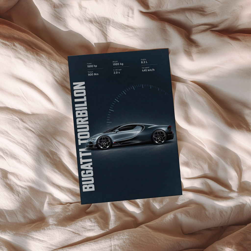 Vintage Bugatti Tourbillon Print, Supercar Wall Art