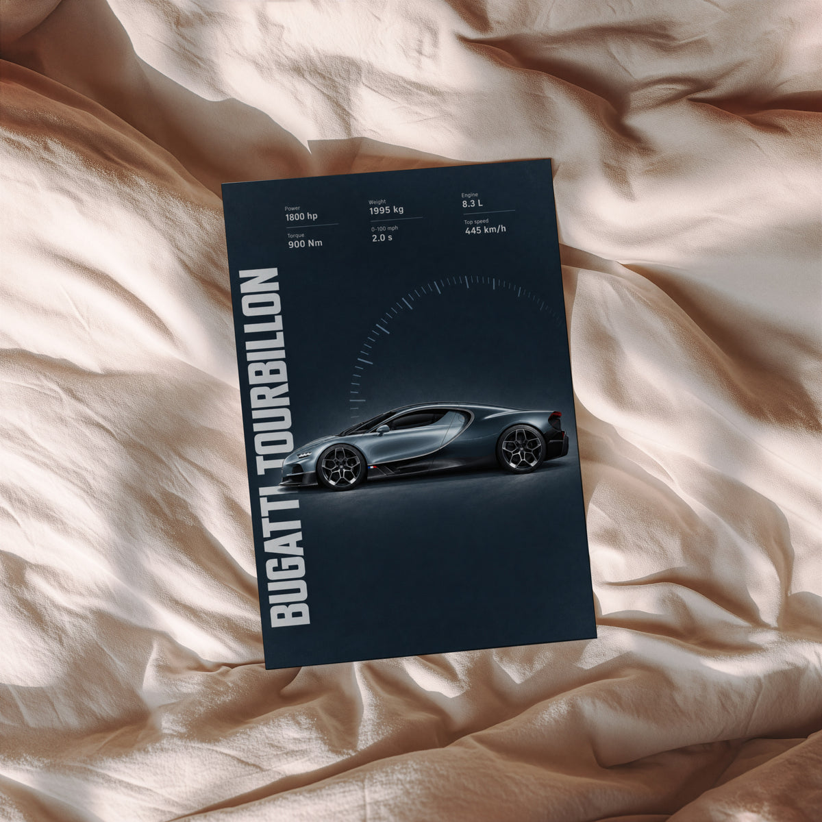 Vintage Bugatti Tourbillon Print, Supercar Wall Art